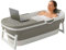 FlinQ Baignoire Pliable Adulte XXL - 158 x 60 x 53 cm - Baignoire pour Douche - Grande et Mobile - Convient aux Enfants - Gris