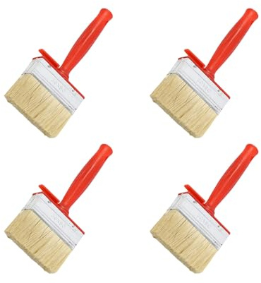 Set di 4 pennelli multiuso con setole naturali, applicatori per vernice, adatti per pareti, mobili, uso quotidiano, pennelli da parete