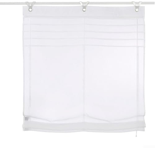 Oniissy Tenda a pacchetto Dimout per finestre con occhielli, 120 x 140 cm, in poliestere, tenda a rullo per cucina, ufficio, diversi colori, bianco, grigio, rosso, verde, viola, blu (bianco)