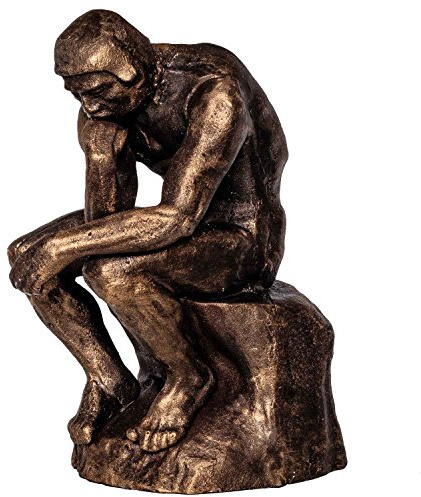 aubaho Skulptur der Denker nach Rodin Eisen Eisenfigur Figur Statue Antik-Stil 27cm Replik Kopie