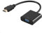 RETYLY HDMI a VGA HDMI Macho a VGA RGB Hembra Adaptador de Video convertidor Macho a Hembra Cable 1080P para PC convertidor de Adaptador Macho-Hembra (Negro)