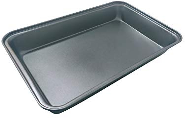 EUROXANTY Bandeja de Horno | Fácil limpieza | Asados de carnes y pescados o lasañas y repostería | Molde Antiadherente | Molde Rectangular de Acero Inoxidable | 34 x 24 cm