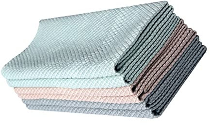 6 unids vidrio vidrio trapos de pescado escamas de pescado diseño de tela limpieza de polvo toalla agua absorción de agua para cocina (Color : As Shown)
