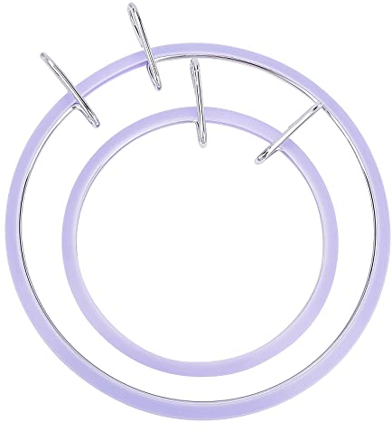 GORGECRAFT 2 Größen Metall Federspannung Stickrahmen Spannung Kreuzstich Hoop Set Kreis Runder Rahmen Kunst Handwerk Zum Nähen (4.7 Zoll), 6.6 Zoll