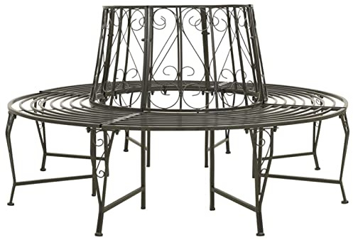 ZHOUMIN Garten-Baumbank, Gartenbänke, Sitzbank Outdoor, Parkbank, Garten Bank Für Draussen, Outdoor Deko Wetterfest, 160 cm Stahl