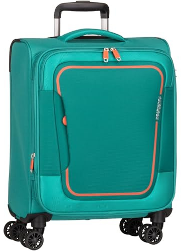 American Tourister EXP TSA PULSONIC Asphalt Black 55 Spinner Mixte Adulte, Asphalt Black, 55, Case, Turquoise (Bleu Sarcelle), Spinner S (55 cm - 40.5/43.5 L), Étui