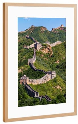artboxONE Poster mit Rahmen Kupfer 75x50 cm Die Mauer in China von Die Welt Tanzt Farben - gerahmtes Poster