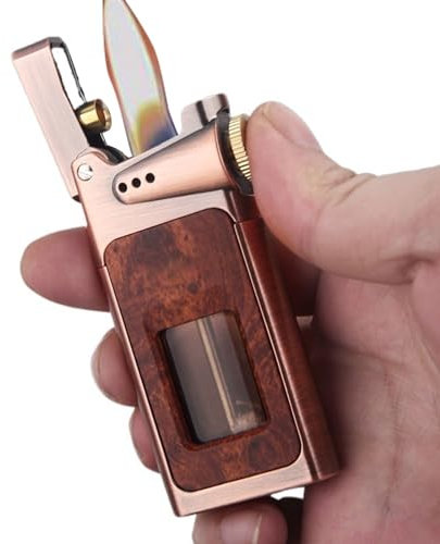 Encendedor de Queroseno, Encendedor Tradicional de Llama Suave, Encendedor clásico Reutilizable (sin Combustible)(Brown)