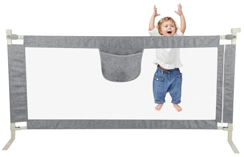 OHMG Barrière de lit 1.8M,Barriere de Sécurité de lit Enfant Anti-Chute,Stable et Durable,Rail de Lit Pliable Barrière de Protection Bébé Chambre à Coucher,Barrière lit pour Enfants en Bas âge