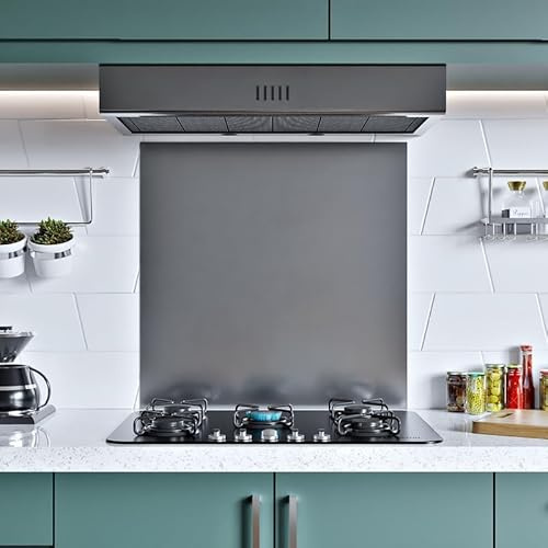 BELOFAY 1mm Thick Stainless Steel Splashback for Kitchen, Brushed Finish, Hob Splashback For Cookers with Adhesive/Glue included 600x700mm