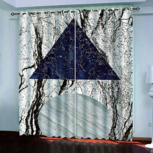Verdunklungsvorhänge für Schlafzimmer, Wohnzimmer, Ösenfenster, 3D-Kunstmuster, 165 cm lang, superweich, wärmeisoliert, Kinderzimmervorhänge, 2 Paneele, modernes Geo