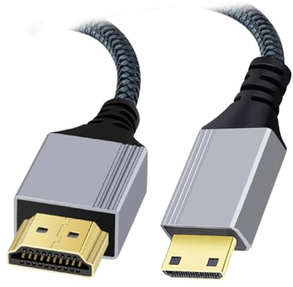 cablecc 4K 60Hz HDMI 2.0 maschio a mini HDMI Type-C maschio cavo con manicotto, spina diritta per HDTV, computer, monitor laptop, 100 cm