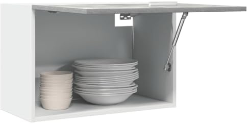 Gecheer Armoire de Cuisine Suspendue Lyon - 60 kg, Gris Béton, Bois d'Ingénierie, 60x31x40 cm