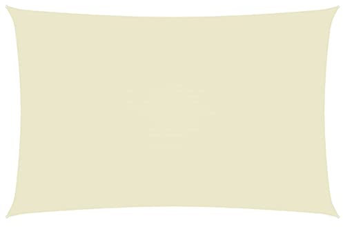 Xichuzi Sonnensegel, Sichtschutz Balkon, Balkon Sonnenschutz, Sonnenschutzsegel,Regenschutz Balkon, Seitenmarkise, Sichtschutz Terrasse, Oxford-Gewebe Rechteckig 5x8 m Creme