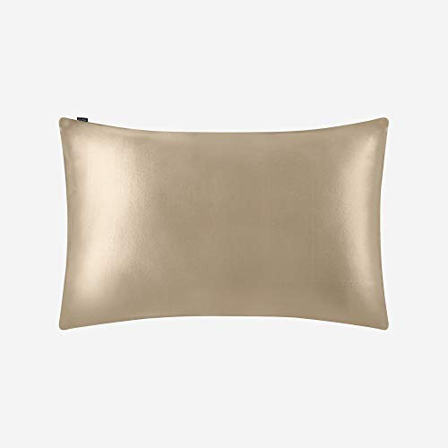 25 Momme Maulbeerseide-Kissenbezug [1 Stück] Haarschutz, Anti-Haarausfall, hypoallergen, milbenresistent, luxuriöse Weichheit, 40 x 60 cm, Kaffeefarbe