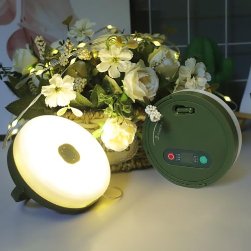 USB uppladdningsbar LED-campinglampa, 10 m ljusslinga, 5 belysningslägen, 4/6/8 h timer, grön