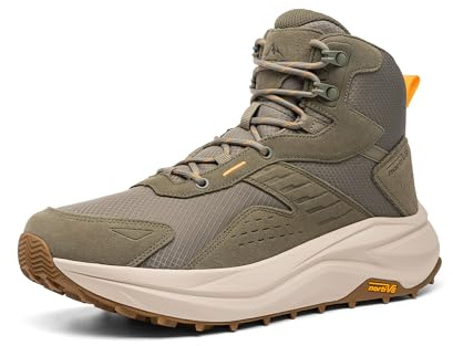 NORTIV 8 Men's Wide Toe Box Hiking Boots Low Drop Waterproof Outdoor Trekking Camping Shoes Katahdin,Size 8.5,Olive,SNHB25001M