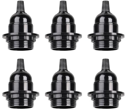 EFUTURETIME 6 x Douille Ampoule E27 a Visser (250V 4A) Douilles Lampe en Bakélite avec Pince de Câble