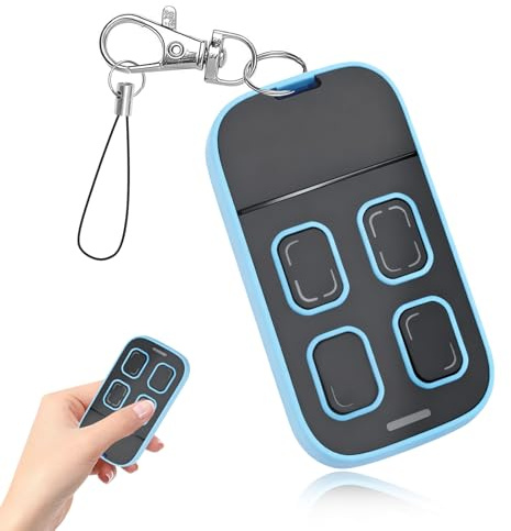ONGNIUU Mando a Distancia Garaje,Mando a Distancia universal Portal de 280-868 MHz 4 en 1 Rolling Código Universal Multifrecuencia para Puertas de Garaje, Puertas Eléctricas, Puertas Correderas - Azul