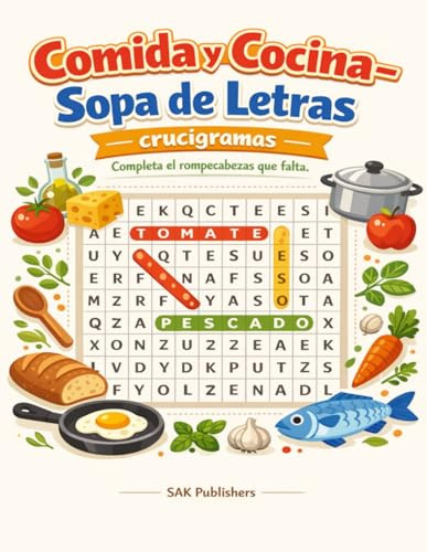 Comida y Cocina – Sopa de Letras: Palabras de Comida, Recetas y Cocina en Español
