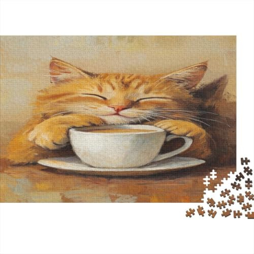 Chat Tasse à Café Puzzle 1000 Pièces Papier Adultes détente Maison