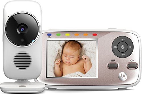 Motorola MBP667 Connect: Wi-Fi baby monitor video con schermo LCD a colori da 2.8, modo eco e rileva rumori, movimento e temperatura, Bianco