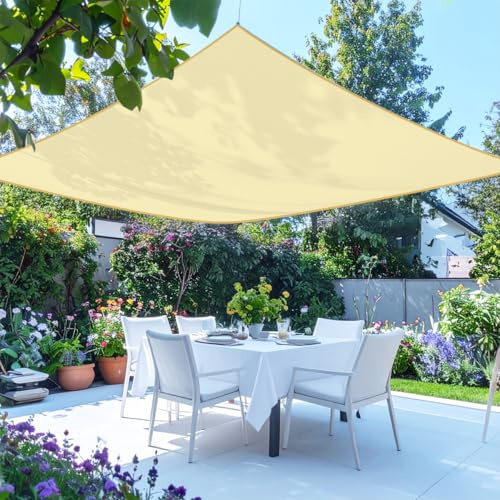 Green Bay Sun Sail Shade Canopy Awning for Outdoor Patio Garden 2mx2m Square in Sand