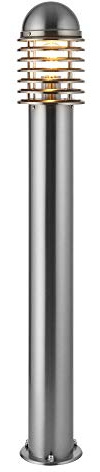 National Lighting Louvre IP44 Rated Louvred Bollard Light - 1000mm Outdoor Garden Patio Porch Driveway Lights – Stainless-Steel Garden Lamp Post - 9W 240V LED ES E27 (Not Included)