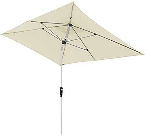 Doppler Sonnenschirm für den Garten SL-AZ Auto Tilt 190x290 cm Natur I Gartenschirm knickbar I Kurbelschirm mit UV-Schutz 80+ I Kurbelschirm aus Aluminium I regenabweisendes Polyester-Schirmdach