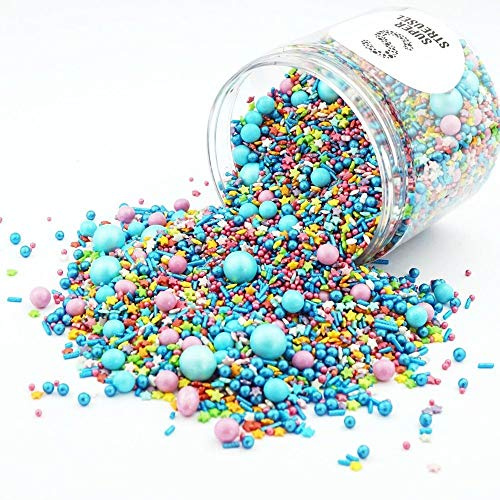 Super Streusel Luftikus - Streusel Pastell bunt, Backdeko (90g) | Zarte Streuseldeko pastellfarben, Tortendeko für Muffins, Cupcakes, Kekse, Cake Pops & Babyshower