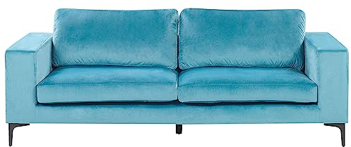 Sofa Polsterbezug in Hellblau moderner 3-Sitzer Couch Polstersofa Vadstena