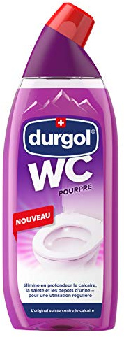 durgol WC poupre – Version française – Détartrant puissant à l’odeur fraîche – Enlève les traces de calcaire et les dépôts d’urine, élimine les mauvaises odeurs – 1x750ml