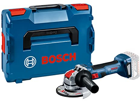 Bosch Professional 18V System BITURBO Winkelschleifer GWX 18V-7 mit X-LOCK (Scheiben-Ø: 115mm, 700 W Leistung, inkl. Schutzhaube, Zusatzhandgriff, Einlage, L-BOXX, ohne Akku/ Ladegerät)