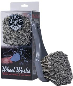 Chemical Guys Wheel Works Wheel & Body Brush | Weiche, kratzfreie Borsten reinigen Räder, Karosserie, Stoßstangen und enge Bereiche, mit einem langen komfortablen Griff