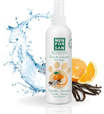 MENFORSAN Cologne für Hunde Vanille und Orange 125ml, Süßes, fruchtiges und langanhaltendes Aroma