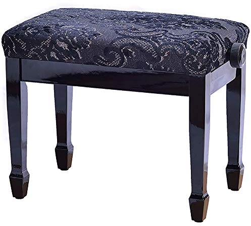 DRSM Klavierhocker Tastatur Sitzbank Heben Klavierhocker Stoff und Hochwertige Massivholz-Piano Hocker Gitarrentrommel Orgel (Dark Blue 65x34x45cm)