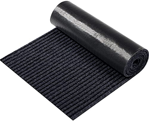 Nuanchu Large Semi Finished Outdoor Mat 16 x 79 Inch, Black, 1 Roll