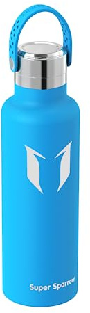 Super Sparrow Gourde Isotherme - 18/10 Ultra Léger Bouteille Isotherme - 500ml - Gourde INOX Bouche Standard - Gourde Enfant sans BPA, pour Sport, Voyages, L'école, Bureau, Maison