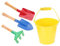 Toddmomy Kindergartengeräte- Set 4- Teiliges Kindersandstrand- Spielzeug Gartengeräte Kleiner Metalleimer Rechen Schaufel Gartenspielzeug für Kinder