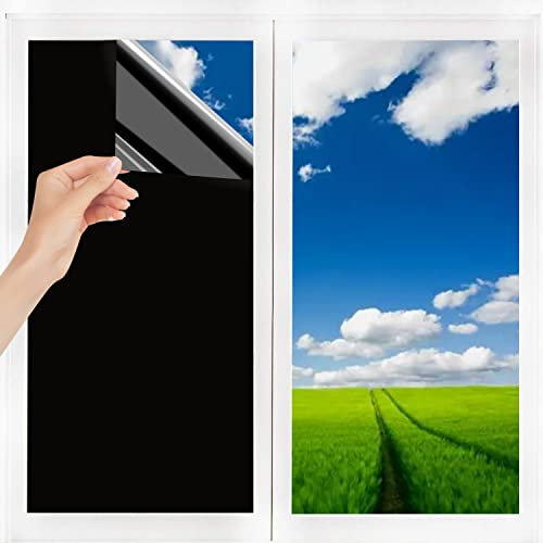 Sonnenschutzfolie Fenster Innen & Außen Spiegelfolie Fenster Sichtschutz Fensterfolie Sonnenschutz Hitzeschutzfolie UV Schutzfolie Einseitig Blickdicht Wärmeschutzfolie