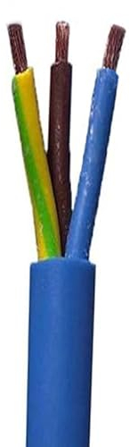 2 METRE Arctic Blue 3 Core 15 Amp Electrical Cable 2m Flex 3 Core 1.5mm Caravan, Camping, General Home or Industrial Use, Power Tools Heavy Duty – A LITTLE BIT OF WIRE (2 Metre)