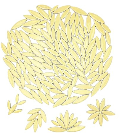 Blatt Blütenblatt Keramik Mosaik Fliesen zum Basteln, 500g Unregelmäßige Mosaikstücke, Blütenblatt Mosaik Fliesen DIY Mosaik Herstellung Steine für Handwerk Hobby Kunst Wanddekoration (Hellgelb)