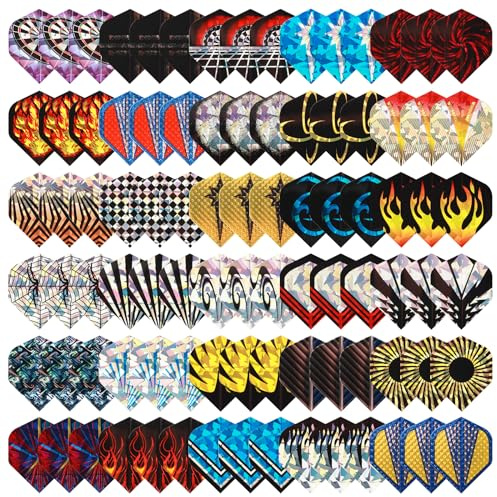 Deetenks 90 Pièces Vols de fléchettes 30 sets Animaux standard durables et reflète les vols de fléchettes Ailettes Standard Fléchettes pour les fléchettes à pointe en acier à pointe douce