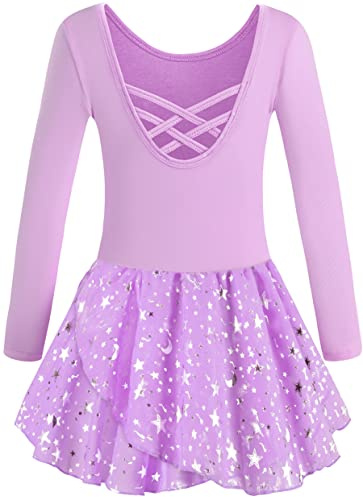 Body da balletto per bambine, gonna tutù da danza, outfit da danza per bambine piccole, vestito da allenamento con spalline incrociate sulla schiena, perline lucide, 8-9 Jahre