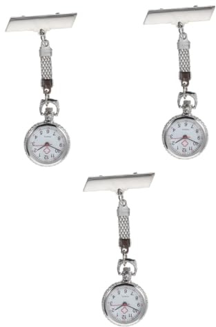 Holibanna 3 STK Schwesterntisch Taschenuhr Für Krankenschwestern Schwesternuhren Für Damen Pflege Taschenuhr Krankenschwester Uhrenanhänger Frauen Krankenschwester Uhr Quarz Brustuhr Diamant