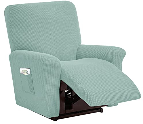CZADMXP Sesselbezug Relaxsessel 4-Teilig Jacquard Sesselschoner Sessel überzug Elastisch Bezug Für Ruhesessel Fernsehsessel Liege Sessel (Mintgrün,1 Sitzer)