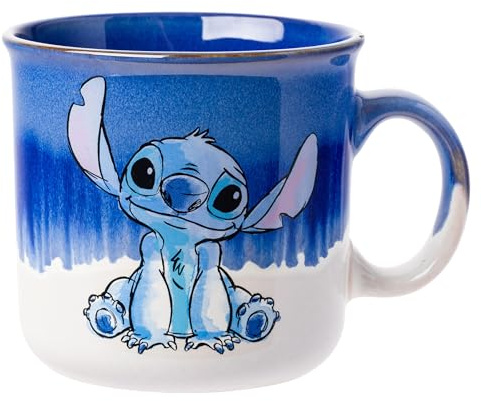 Silver Buffalo Lilo and Stitch Ohana Sketch Reactive Glaze Tasse en céramique pour camping-car, 590 ml