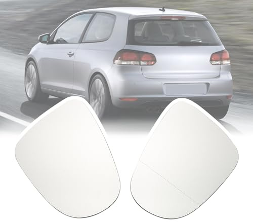 AUROLYNNE 2x Spiegelglas Rückspiegel Beheizbar für Golf 6 2008-2013 Tou 1T3 2010-2015 5K0857522 5K0857521 Außenspiegel Glas Links Rechts