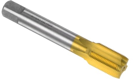sourcing map Taraud de fraisage métrique M16 x 1 H2 en acier rapide avec revêtement en titane - 4 cannelures droites - Filetage de vis - Outil de réparation de machiniste