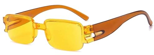 Lanomi Lesebrille Herren Rechteck Kunststoff Rahmen Nachtsicht Lesehilfe Gelb Linsen Sehhilfe Aufhellung Brille mit Stärke Gelb (Nachtsichtbrille) 1.5